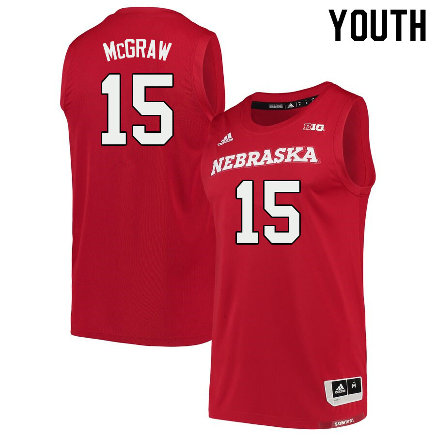 Youth #15 Chris McGraw Nebraska Cornhuskers College Basketball Jerseys Sale-Scarlet - Click Image to Close